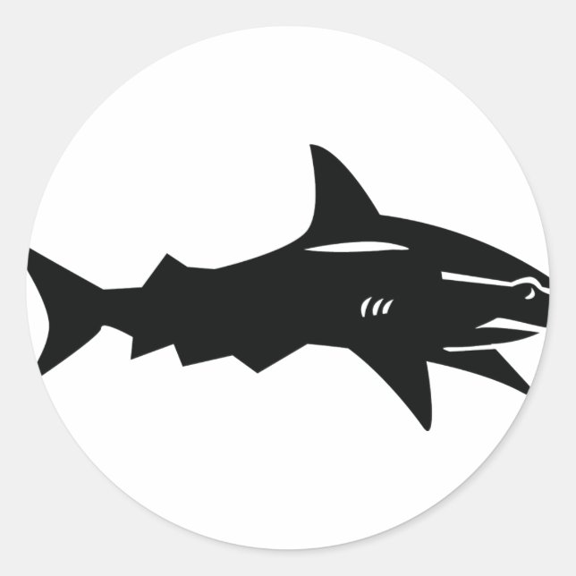 Sticker Rond requin noir (Devant)