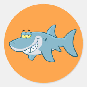 Sticker Rond Requin souriant