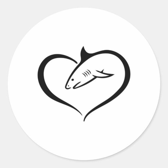 Sticker Rond Requins Poisson Fin Océan Océan Cool Drôle Cadeau (Devant)