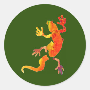 Sticker Rond Réreptile de lézard éco-gecko