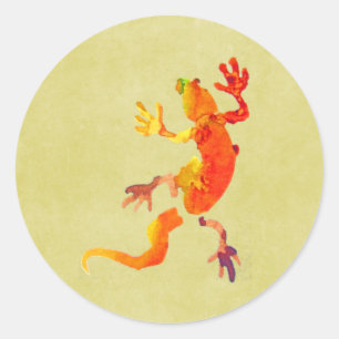 Sticker Rond Réreptile de lézard éco-gecko