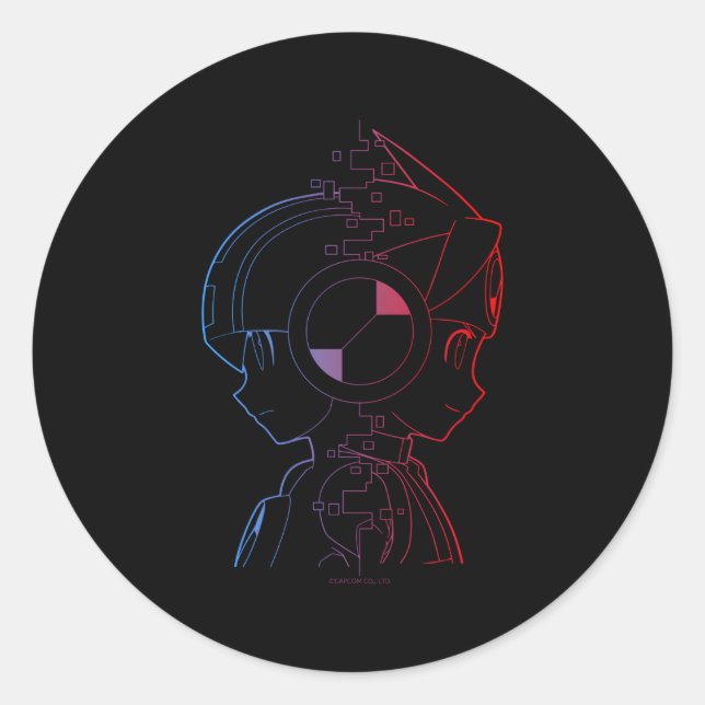 Sticker Rond Réseau de bataille Mega Lan (Devant)