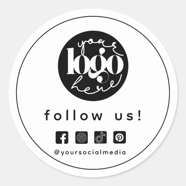 Sticker Rond Réseaux sociaux professionnels minimalistes Logo p (Devant)