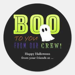 Sticker Rond RÉSERVEZ-VOUS À PARTIR DE NOTRE ÉQUIPAGE Halloween