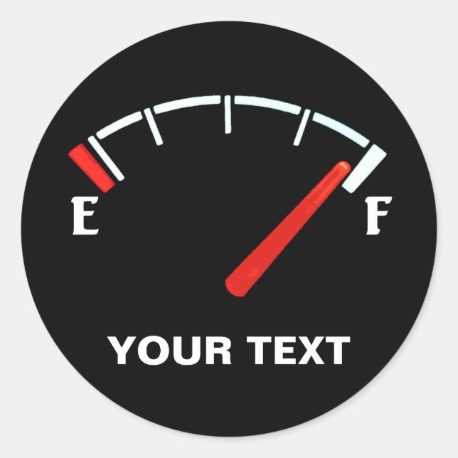 Sticker Rond Réservoir à gaz de jauge de carburant plein/vide ( (Devant)