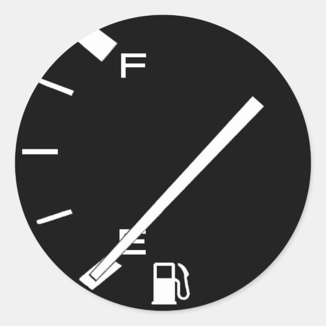 Sticker Rond Réservoir à gaz vide (Devant)