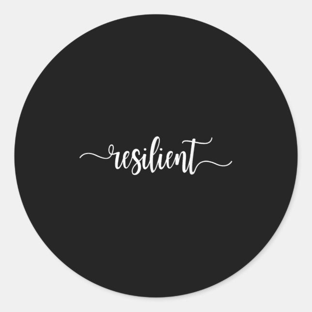 Sticker Rond Resilient Mental Strength Self-esteem Motivation R (Devant)