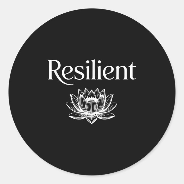 Sticker Rond Resilient Mental Strength Self-esteem Motivation R (Devant)