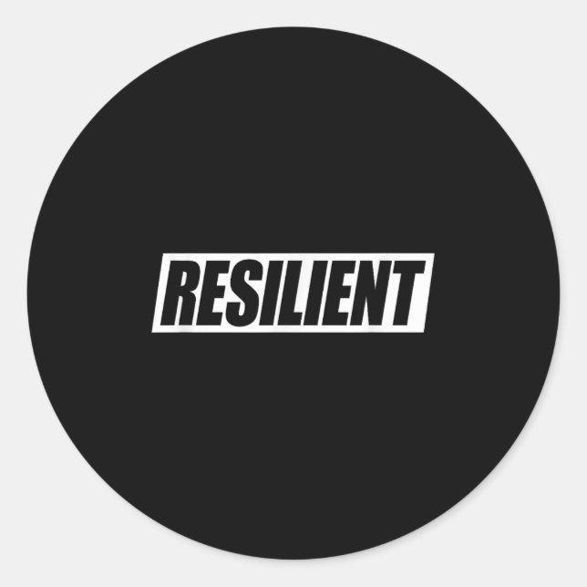 Sticker Rond Resilient Mental Strength Self-esteem Motivation R (Devant)