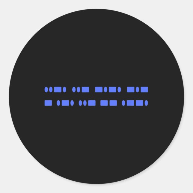 Sticker Rond Résistance au code Morse subtil F T 8647 Féministe (Devant)