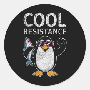 Sticker Rond Résistance Cool subtile Tarifs de pingouin protest