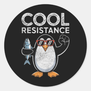 Sticker Rond Résistance Cool subtile Tarifs de pingouin protest