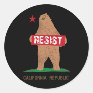 Sticker Rond Résistance de l'ours de Californie
