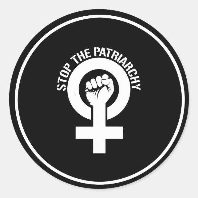 Sticker Rond Résistance féministe - Stop The Patriarchy — whik (Devant)