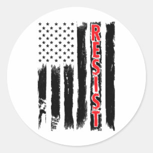 Sticker Rond Résistance - Résistance américaine contre Trump Sh