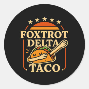 Sticker Rond Résistance Vintage Allons Dabber Taco Foxtrot Delt