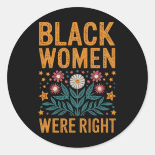 Sticker Rond Résiste Boho Floral Anti Trump Les Femmes Noires A