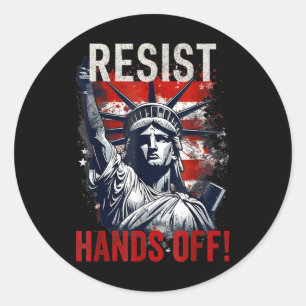 Sticker Rond Résiste Statue De La Liberté Mains Hors Prot