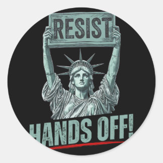 Sticker Rond Résiste Statue De La Liberté Mains Hors Prot