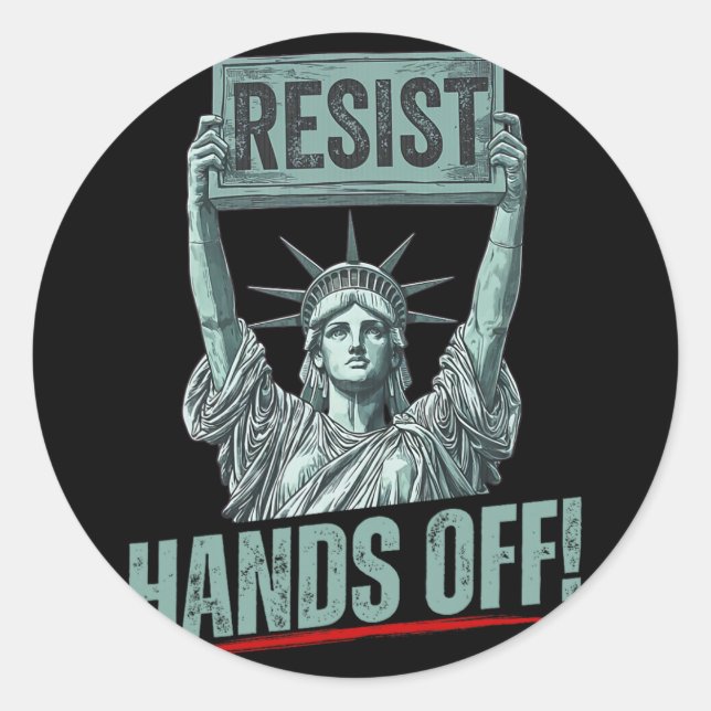 Sticker Rond Résiste Statue De La Liberté Mains Hors Prot (Devant)