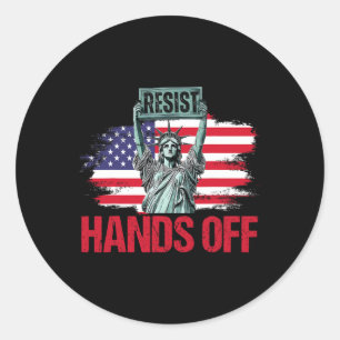 Sticker Rond Résiste Statue De La Liberté Mains Hors Prot