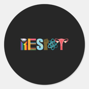 Sticker Rond Résister à la fierté féministe Science Egalité Act