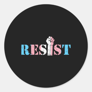 Sticker Rond Résister À La Première Fierté Transgenre Transsuel