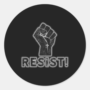 Sticker Rond Résister À La Première Manifestation Militante For
