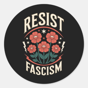 Sticker Rond Résister à la protestation contre le fascisme Trum