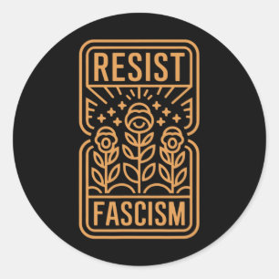 Sticker Rond Résister à la protestation contre le fascisme Trum