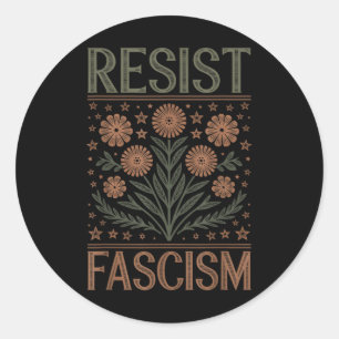 Sticker Rond Résister à la protestation contre le fascisme Trum