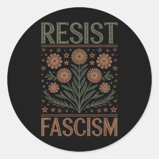 Sticker Rond Résister à la protestation contre le fascisme Trum