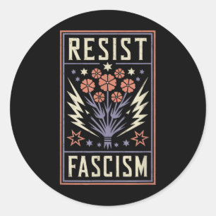 Sticker Rond Résister à la protestation contre le fascisme Trum