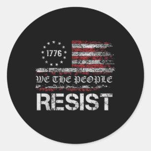 Sticker Rond Résister à la protestation de Trump contre le drap