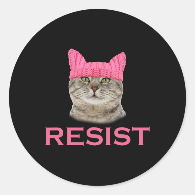 Sticker Rond Résister à la protestation persistant Mars Casquet (Devant)