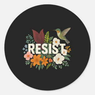 Sticker Rond Résister à la protestation politique anti-Trump de