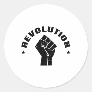 Sticker Rond Résister à la révolution étoile Rebellion Rétro Bl