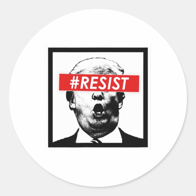 Sticker Rond Résister à Trump (Devant)