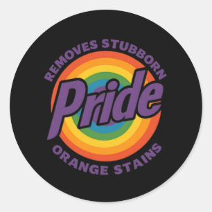 Sticker Rond Résister à Trump Supprimer Têtu Orange Tendance M