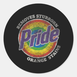 Sticker Rond Résister à Trump Supprimer Têtu Orange Tendance M