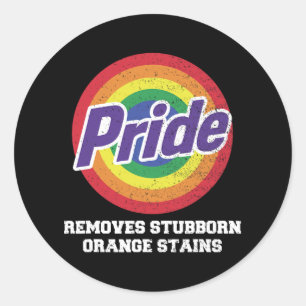 Sticker Rond Résister à Trump Supprimer Têtu Orange Tendance M