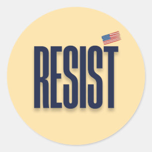 Sticker Rond RÉSISTER À UN Drapeau Américain - Déclaration de p