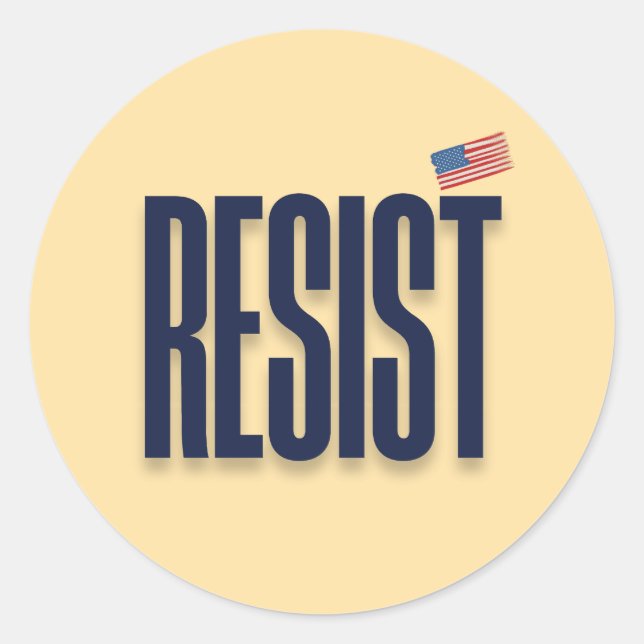 Sticker Rond RÉSISTER À UN Drapeau Américain - Déclaration de p (Devant)
