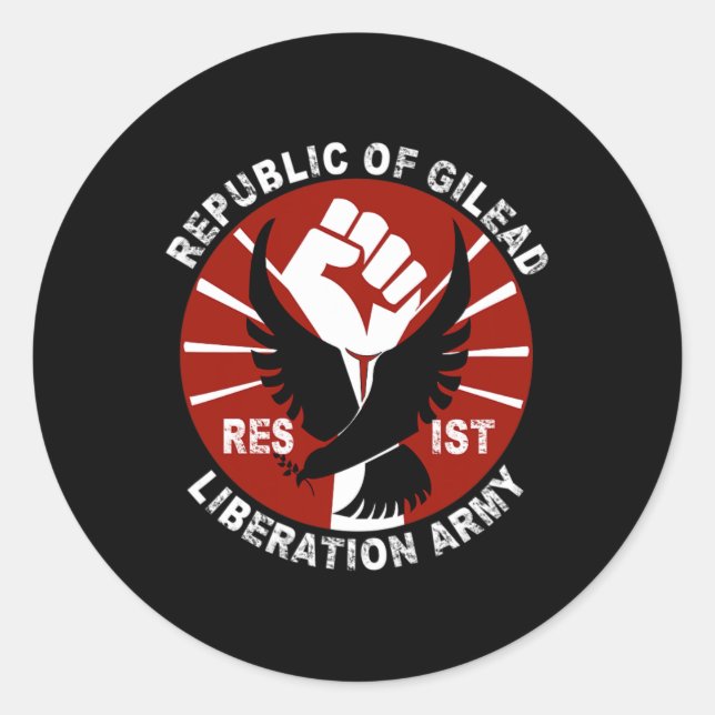 Sticker Rond Résister- Armée de libération de Gilead Droits civ (Devant)
