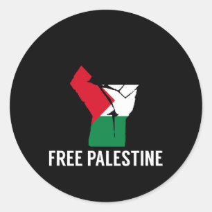 Sticker Rond Résister au drapeau palestinien - Libérez la Pales