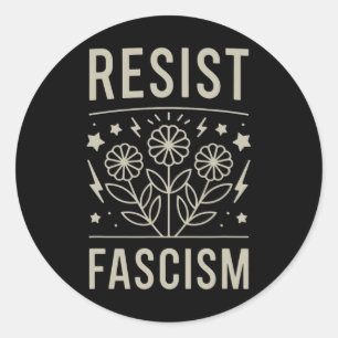 Sticker Rond Résister au Fascisme Protester contre Trump Anti T