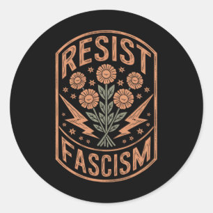 Sticker Rond Résister au fascisme Protester contre Trump Anti T