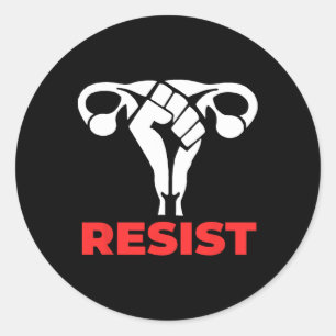 Sticker Rond Résister aux droits des femmes pro-choix Uterus