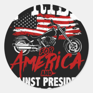 Sticker Rond Résister aux motards anti-Trump contre la pousse o