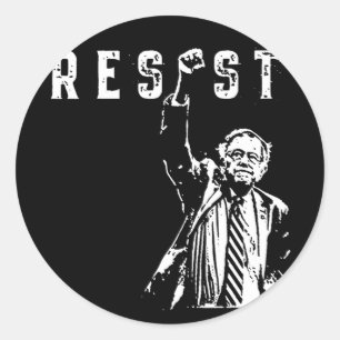 Sticker Rond Résister Bernie Sanders Liberter Service National